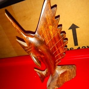 Vintage Hand Carved Ironwood Sailfish